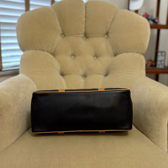 VTG Auth MORABITO FRANCE Black Textured Leather Boston Satchel Bag - Picture 7 of 8